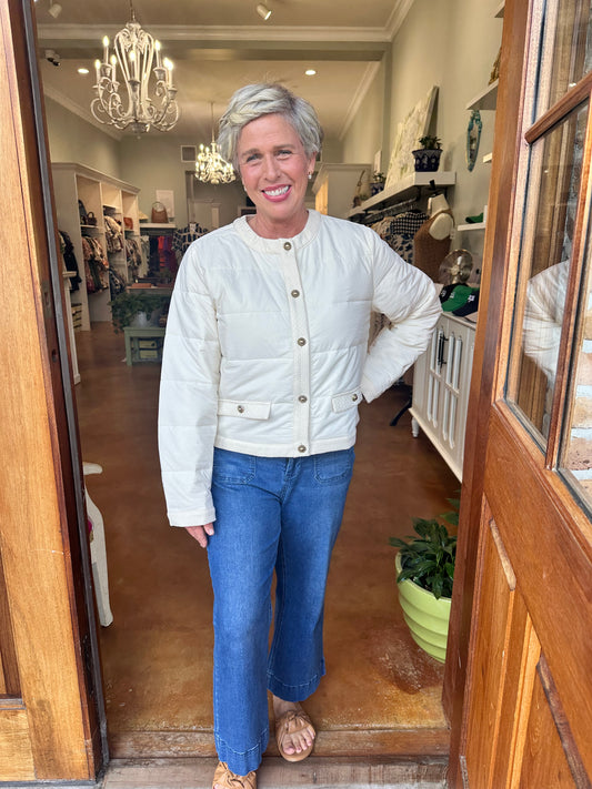Quilted Button-Front Jacket