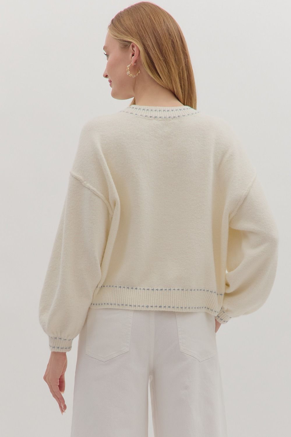 Blanket Stitch Sweater Top
